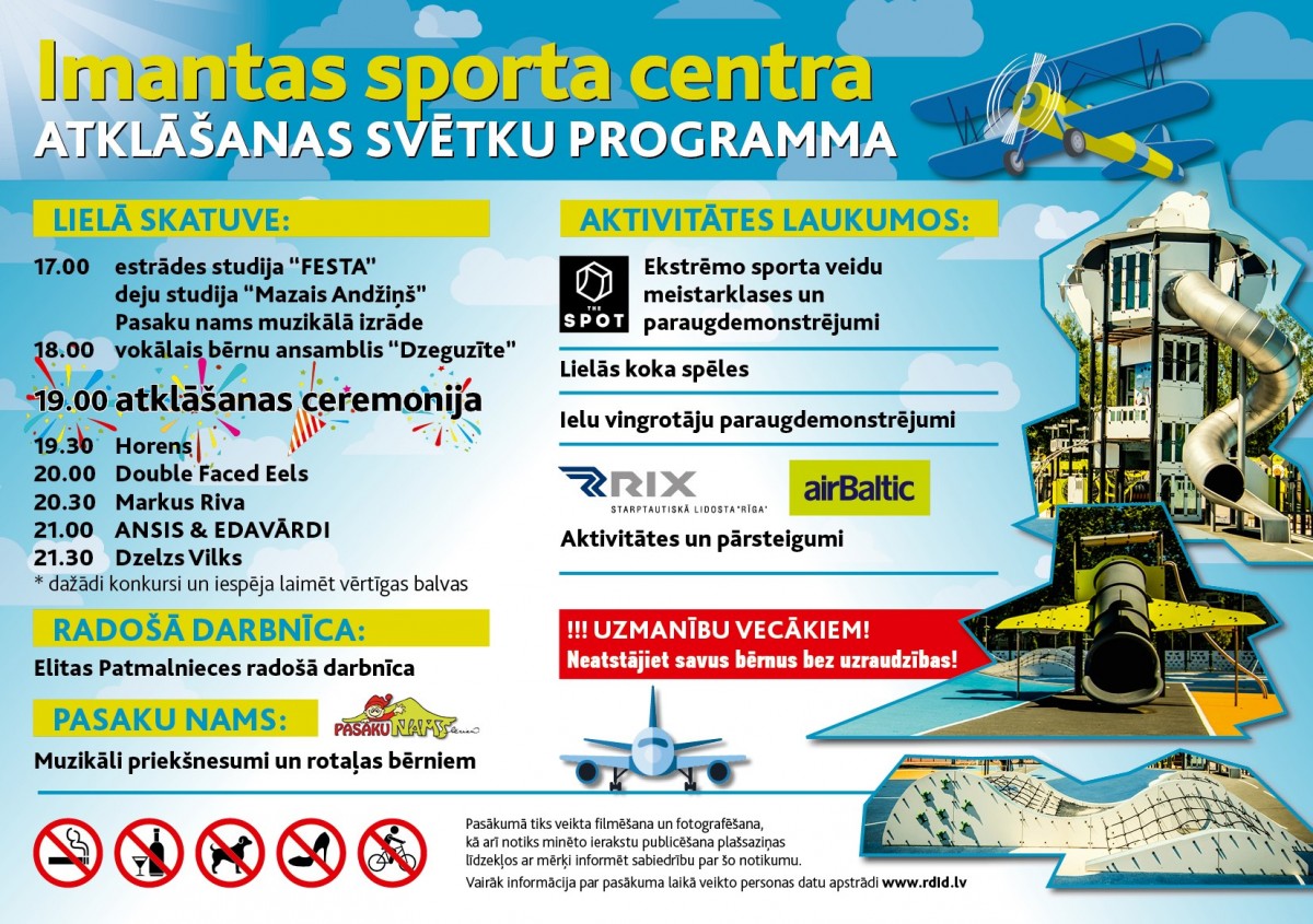 Ar vērienīgu svētku programmu, ekstrēmo sporta veidu paraugdemonstrējumiem un īpaši gardu pārsteigumu 3. jūlijā atklās Imantas sporta centru