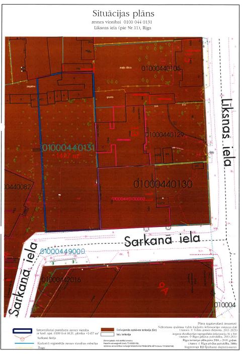 Neapbūvēta zemesgabala bez adreses, Sarkanā ielā, Rīgā (kadastra apzīmējums 0100 044 0131), pirmā nomas tiesību izsole