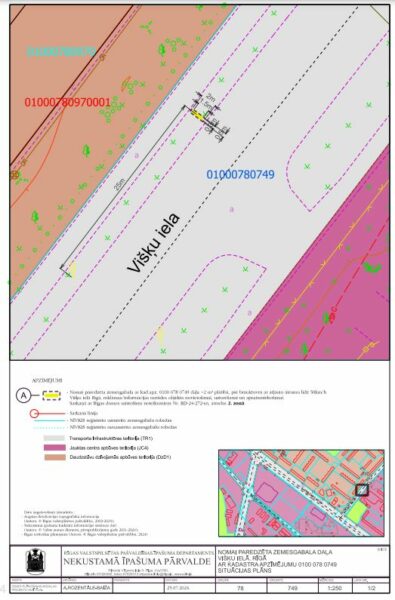 Neapbūvēta zemesgabala bez adreses, Latgales ielā, Rīgā (kadastra apzīmējums 0100 078 0751) daļas “A”, zemesgabala bez adreses, Latgales ielā, Rīgā (kadastra apzīmējums 0100 126 0141) daļas “A” un zemesgabala bez adreses, Višķu ielā, Rīgā (kadastra apzīmējums 0100 078 0749)  daļas “A” ATKĀRTOTĀ nomas tiesību izsole