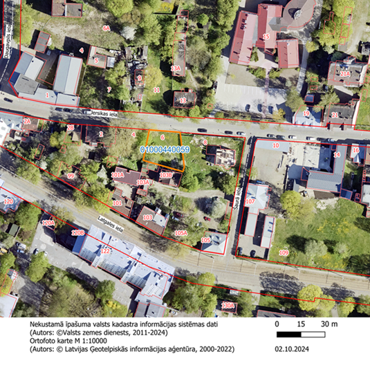 Elektroniskā izsolē ar augšupejošu soli tiek pārdota zemes vienība Jersikas ielā 6, Rīgā (Latgales apkaimē)