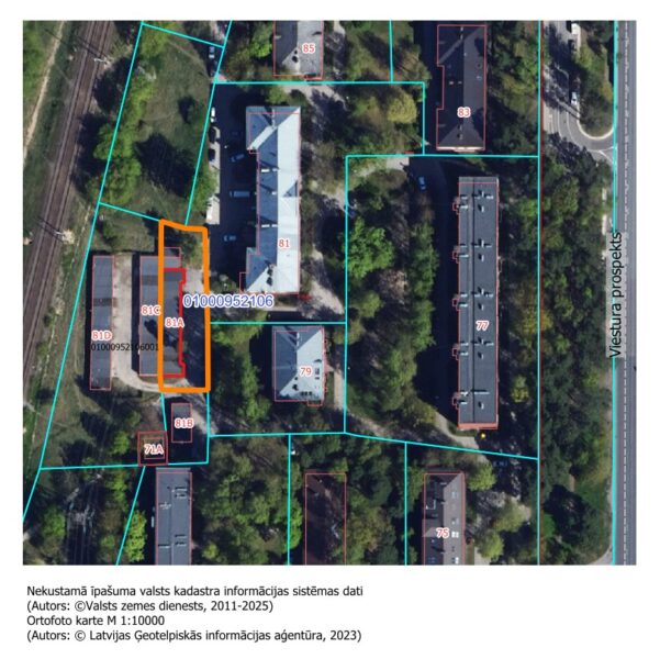 Garāžas ēkas telpu grupa Nr. 009 un tai piekrītošās zemes vienības 169/2505 domājamās daļas Viestura prospektā 81A, Rīgā (Sarkandaugavā)
