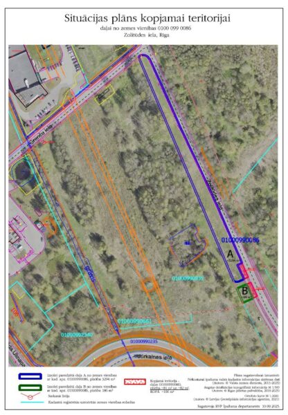 Neapbūvēta zemesgabala bez adreses, Zolitūdes ielas rajonā, Rīgā (kadastra apzīmējums 0100 099 0086) daļas “A” un daļas “B” pirmā nomas tiesību elektroniskā izsole