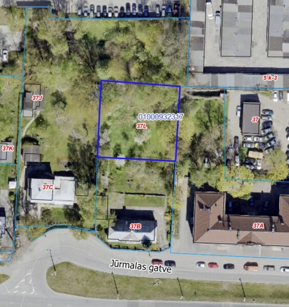 Zemes starpgabals Jūrmalas gatvē 37L, Rīga (kadastra apzīmējums 0100 093 2317)