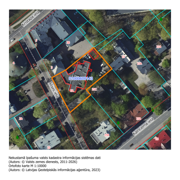 Nekustamais īpašums Alīses ielā 3A, Rīgā (kadastra Nr. 0100 060 0143) (Āgenskalnā)