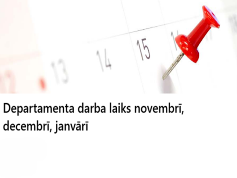 Darba laiks novembrī, decembrī un janvārī